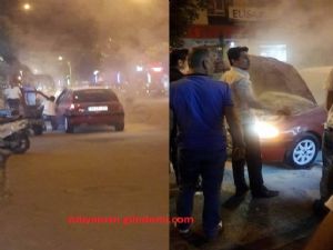 Adıyaman'da Seyir Halindeki Araç Yandı
