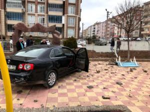 Besni'de Otomobil çocuk parkına daldı