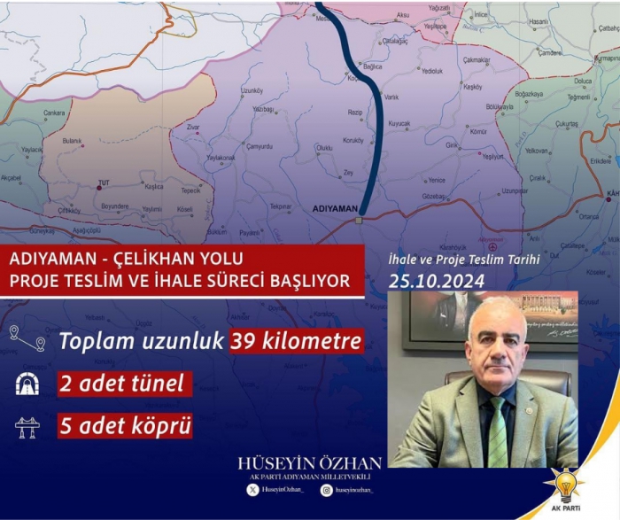 Milletvekili Özhan, Adıyaman Çelikhan Arası 39 km’ye Düşüyor