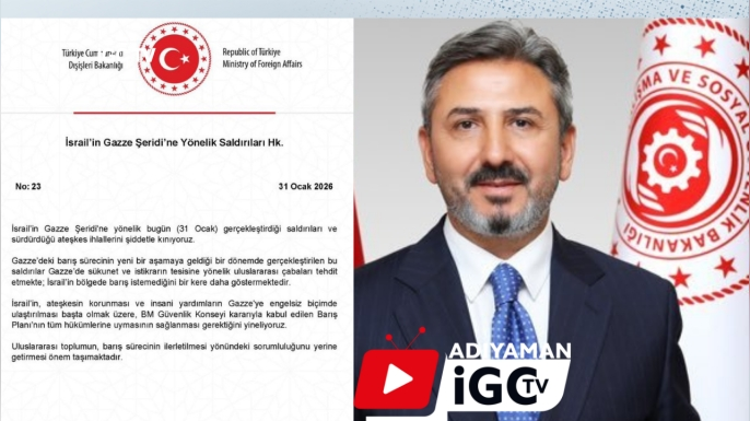 Bakan Yardımcısı Aydın Gazze’de Yaşananlar Sistematik Bir Yok Etme Politikasıdır