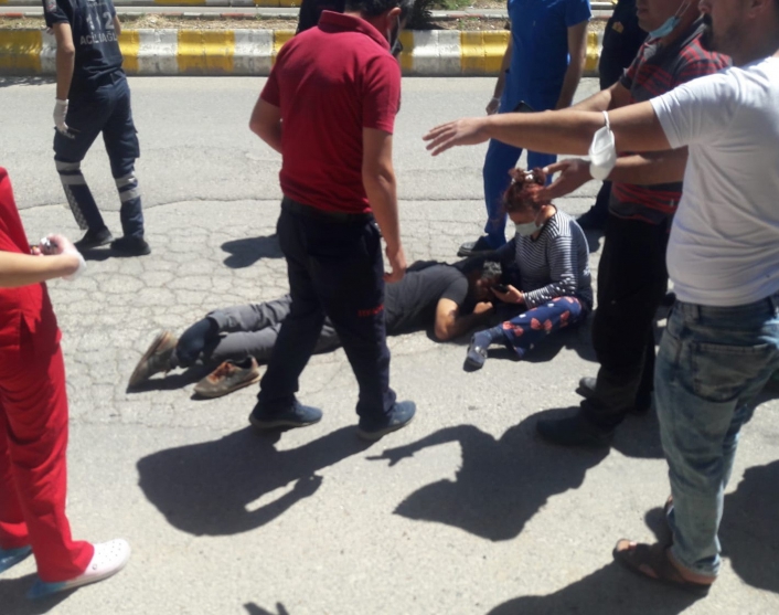 Traktörden düşen şahıs hastanelik oldu