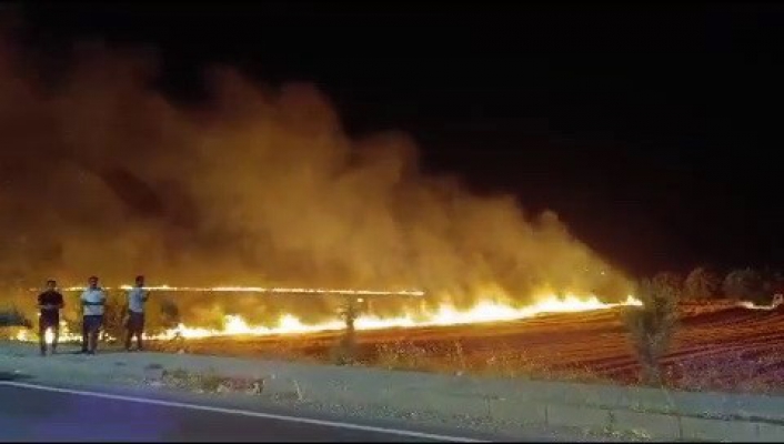 Adıyaman´da korkutan anız yangını