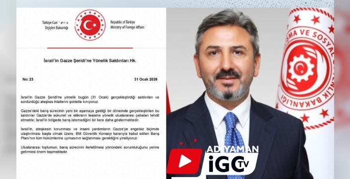 Bakan Yardımcısı Aydın Gazze’de Yaşananlar Sistematik Bir Yok Etme Politikasıdır