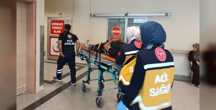 Devrilen kamyonun sürücüsü yaralandı